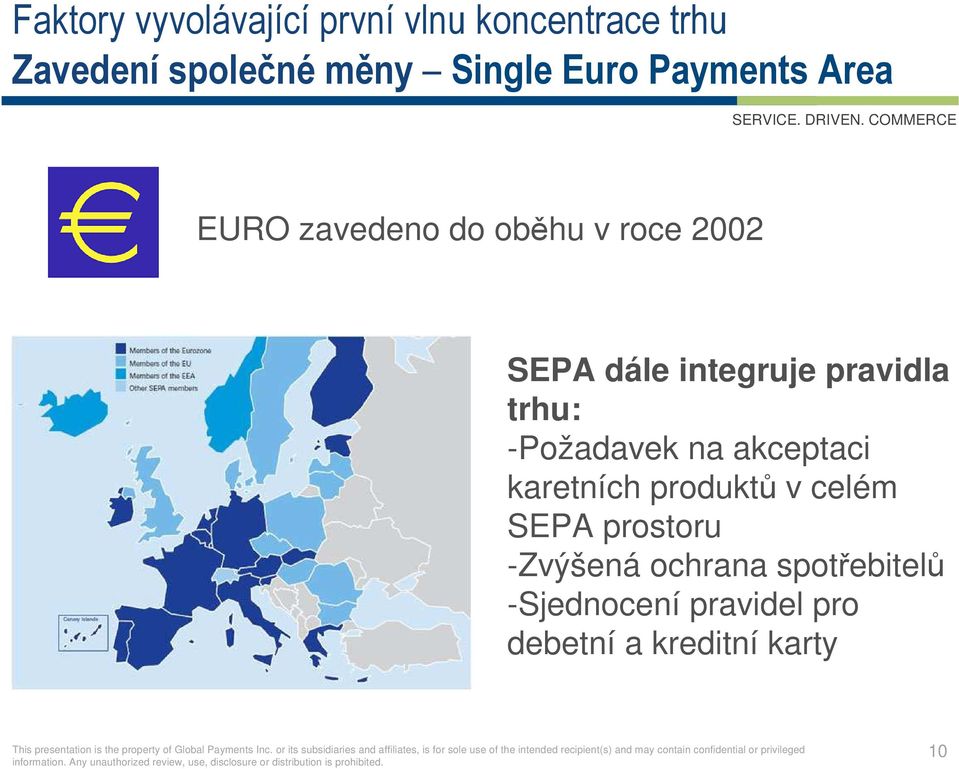 pravidla trhu: -Požadavek na akceptaci karetních produktů v celém SEPA prostoru