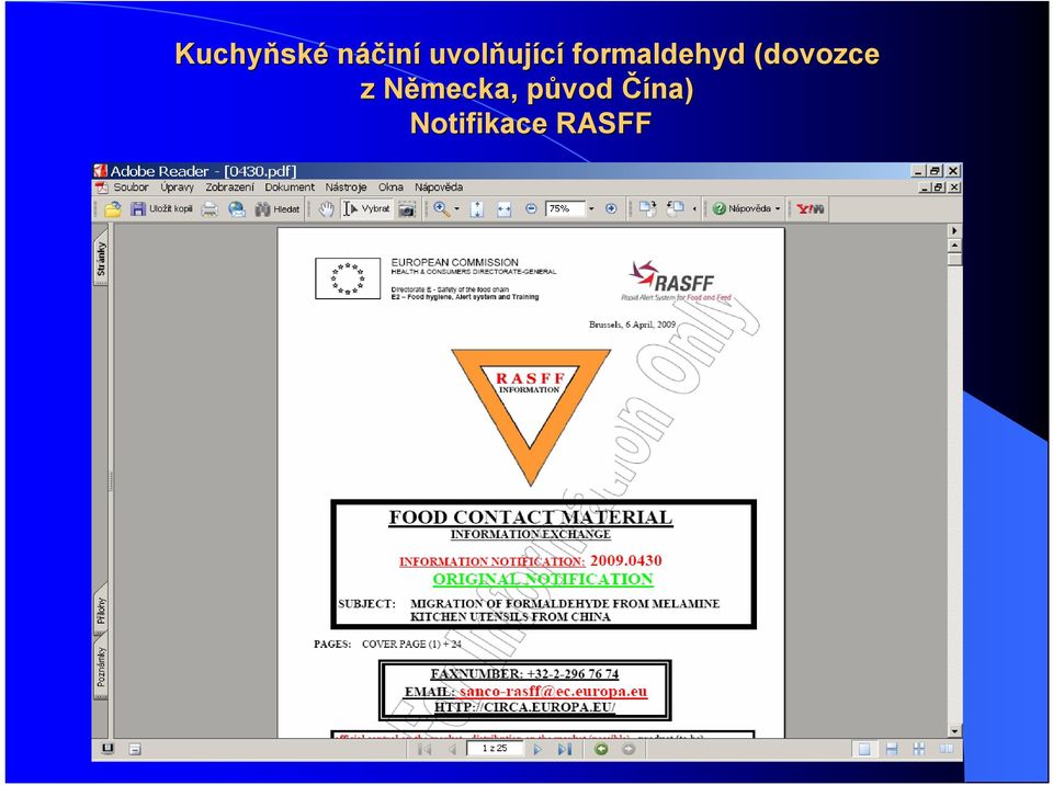 formaldehyd (dovozce
