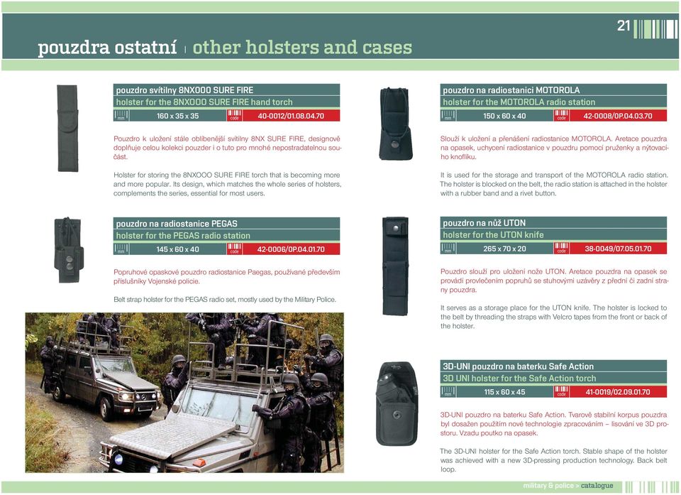 Holster for storing the 8NXOOO SURE FIRE torch that is becoming more and more popular. Its design, which matches the whole series of holsters, complements the series, essential for most users.