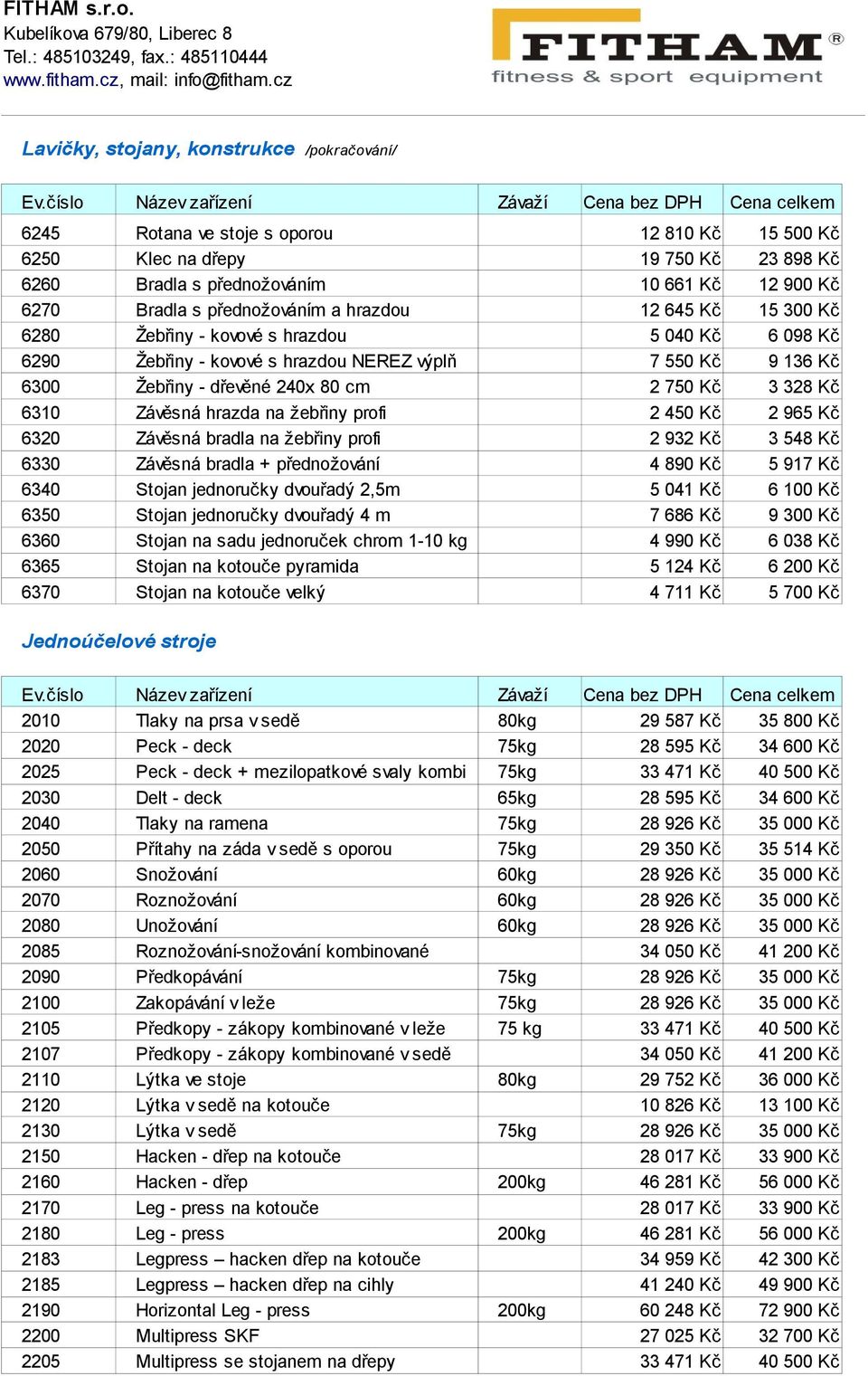 jednoručky dvouřadý 2,5m 6350 Stojan jednoručky dvouřadý 4 m 6360 Stojan na sadu jednoruček chrom 1-10 kg 6365 Stojan na kotouče pyramida 6370 Stojan na kotouče velký 12 810 Kč 15 500 Kč 19 750 Kč 23