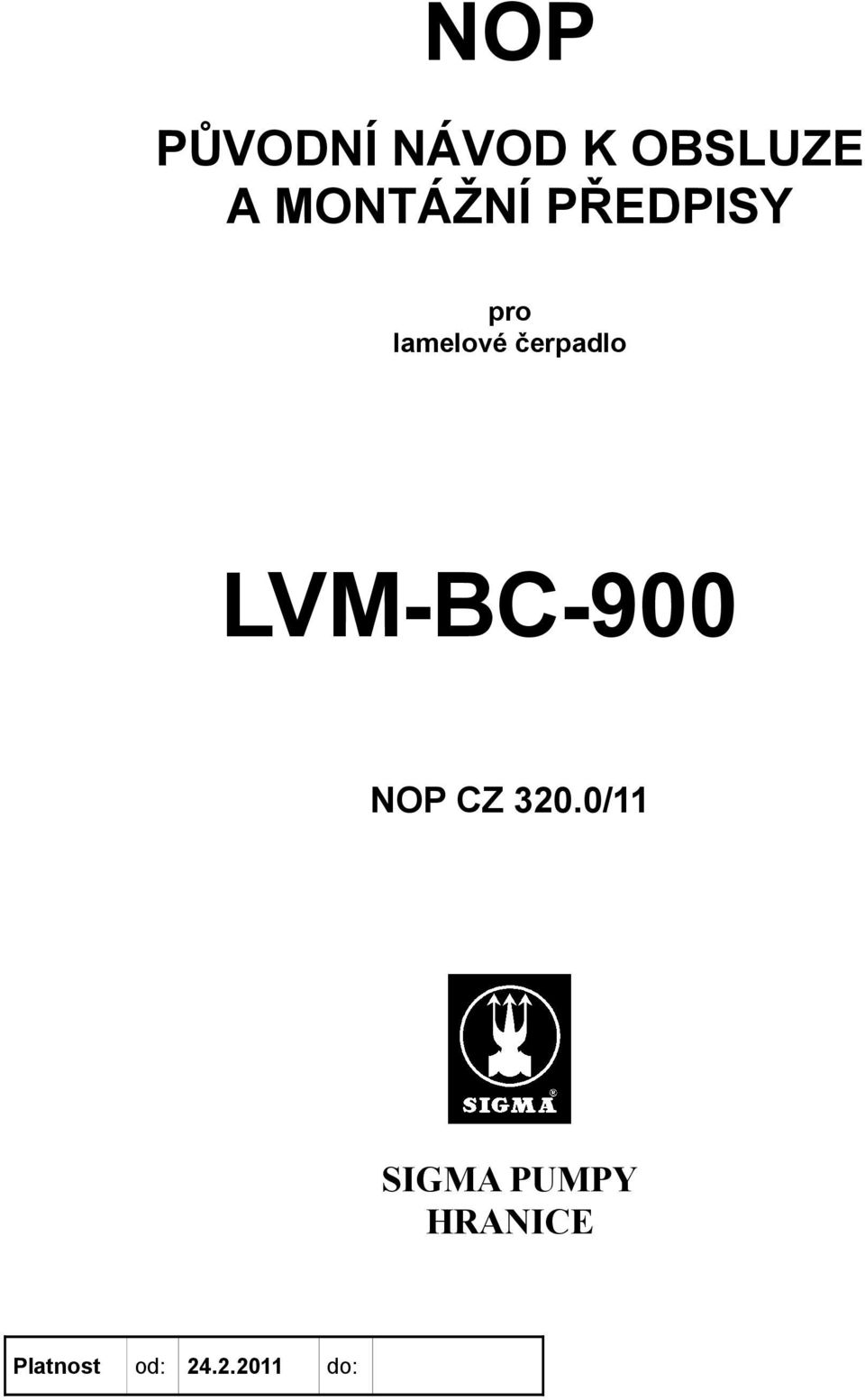 čerpadlo LVM-BC-900 NOP CZ 320.