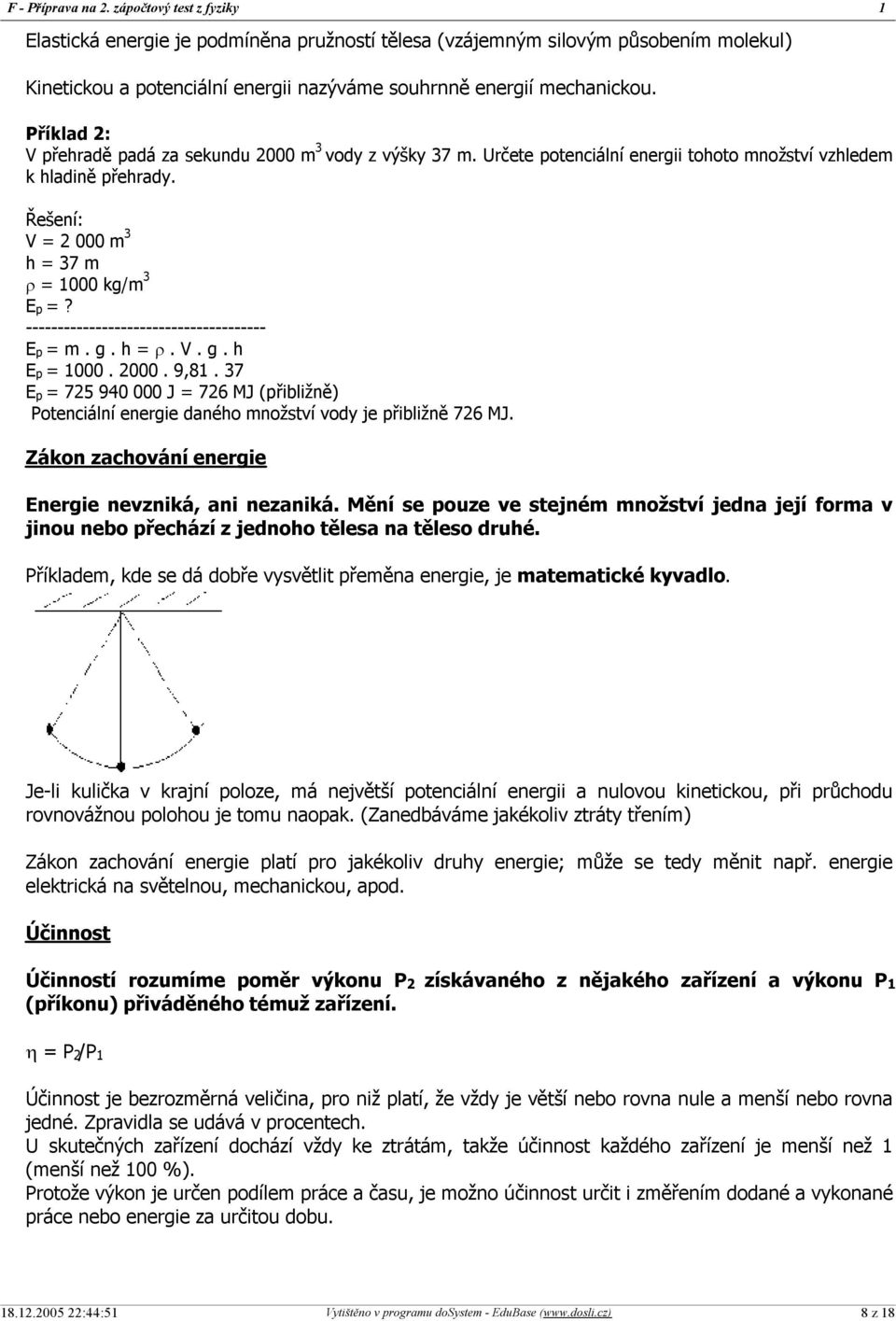 F - Příprava na 2. zápočtový test z fyziky - PDF Stažení zdarma