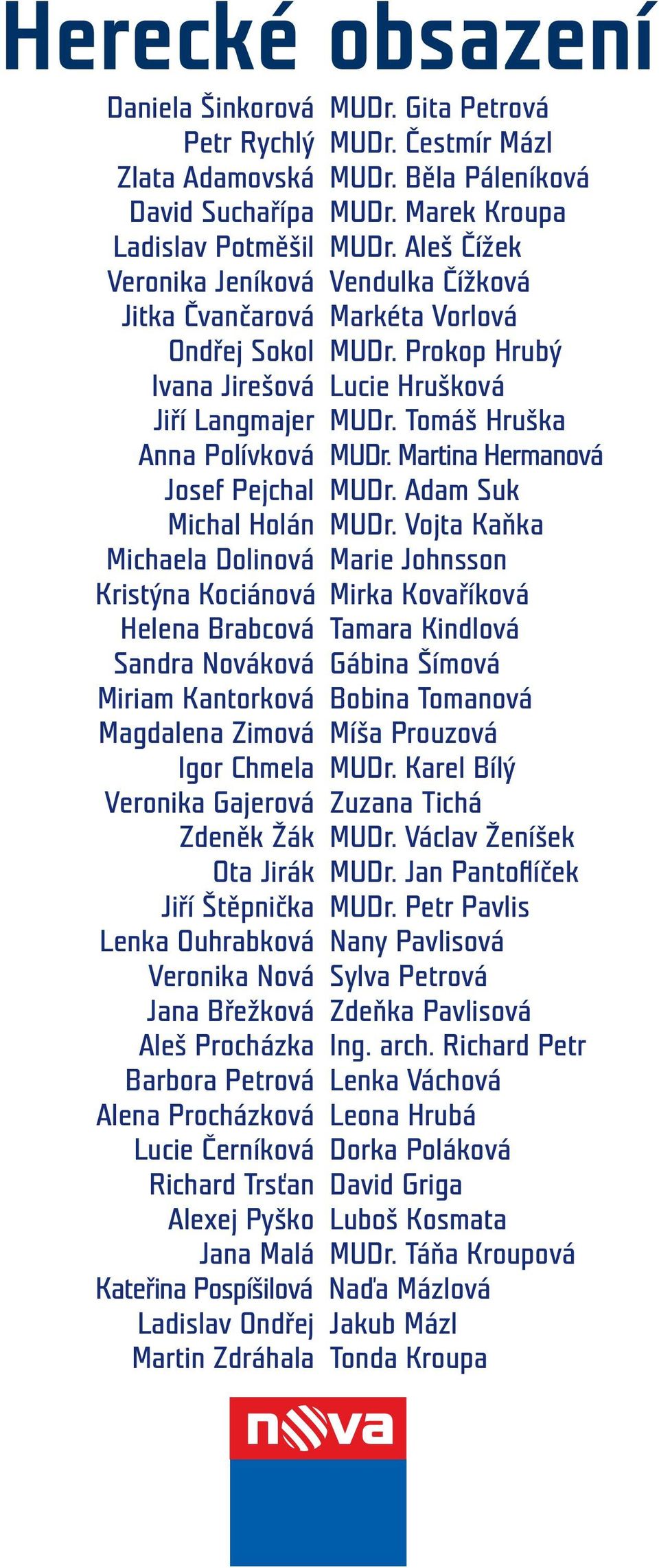 Martina Hermanová Josef Pejchal MUDr. Adam Suk Michal Holán MUDr.