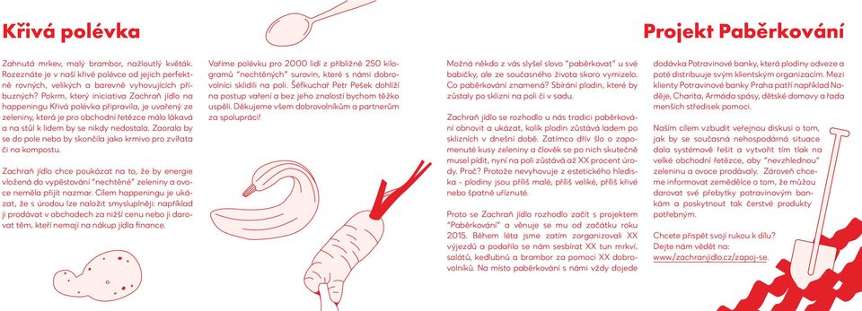 Zaorala by se do pole nebo by skončila jako krmivo pro zvířata či na kompostu. Zachraň jídlo chce poukázat na to, že by energie vložená do vypěstování nechtěné zeleniny a ovoce neměla přijít nazmar.