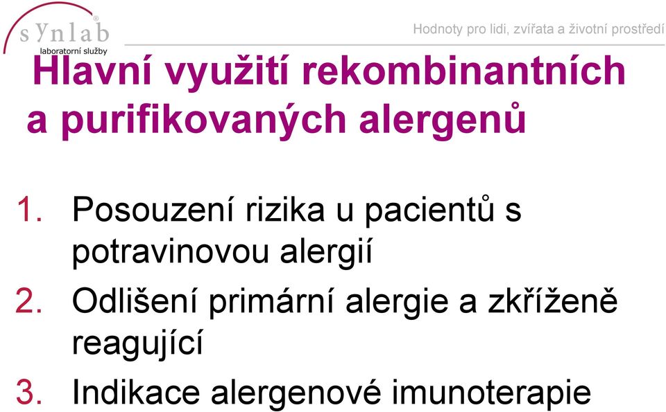 Posouzení rizika u pacientů s potravinovou