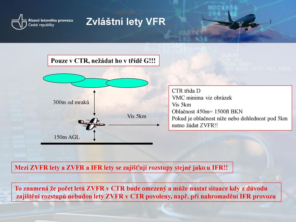 oblačnost níže nebo dohlednost pod 5km nutno žádat ZVFR!