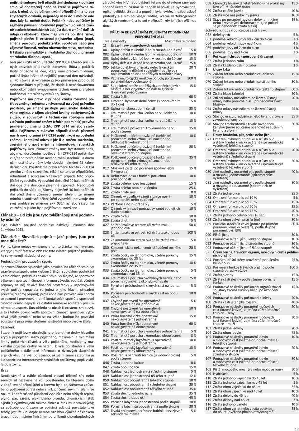 Pojistník nebo pojištěný je zejména povinen informovat pojišťovnu o každé změně osobních/kontaktních údajů a dále o změně dalších údajů či okolnos, které mají vliv na pojistné riziko, pojistné plnění