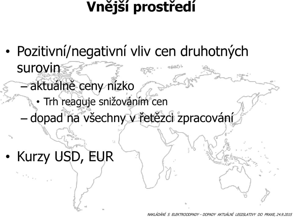 ceny nízko Trh reaguje snižováním cen