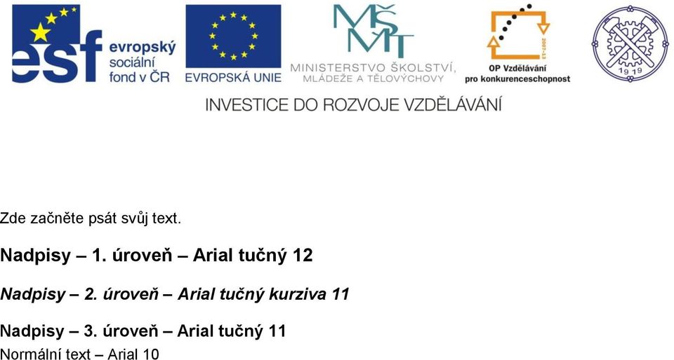 úroveň Arial tučný kurziva 11 Nadpisy 3.