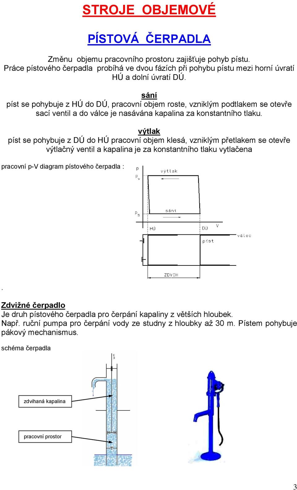 ČERPADLA STROJE PRO DOPRAVU KAPALIN. Těmito stroji lze kapalinám dodat  tlakovou a kinetickou energii. Základními parametry jsou - PDF Stažení  zdarma