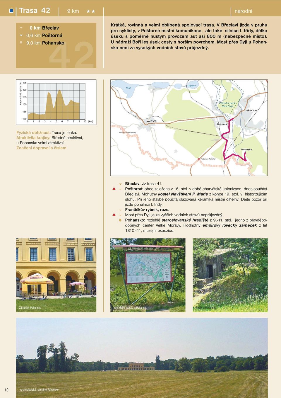 ndmořská výšk [m] 175 170 165 160 Nesyt Mlýnský r. Dyje Přírodní prk Niv Dyje 155 BŘECLAV 1 0 1 2 3 4 5 6 7 8 9 10 [km] VALTICE Poštorná Fyzická obtížnost: Trs je lehká.