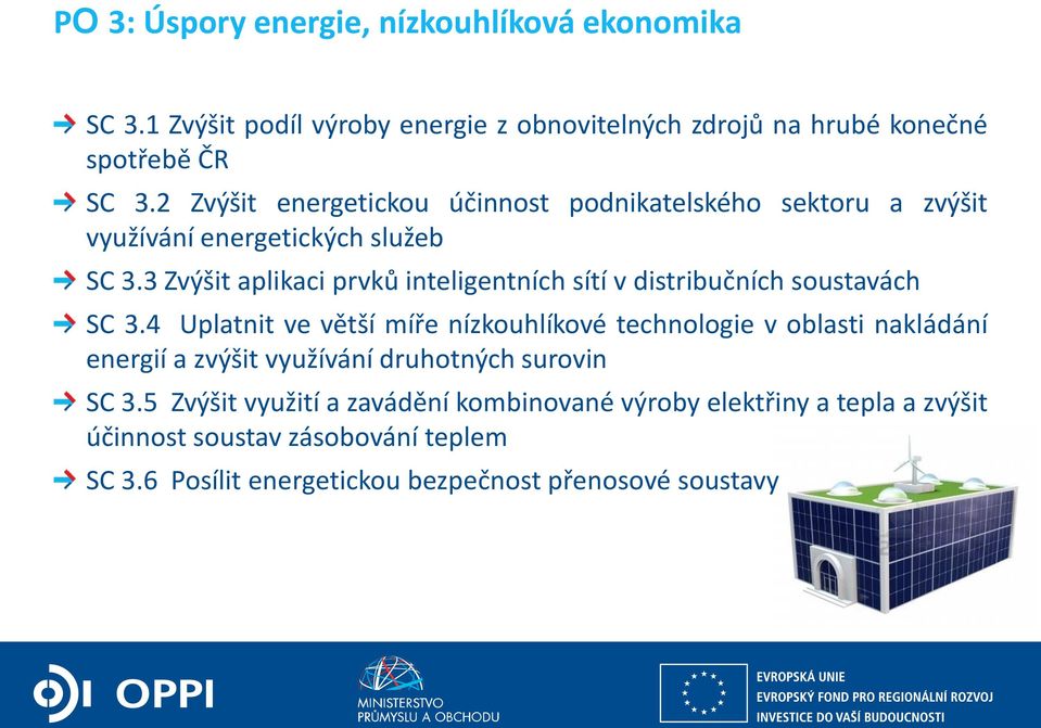 3 Zvýšit aplikaci prvků inteligentních sítí v distribučních soustavách SC 3.