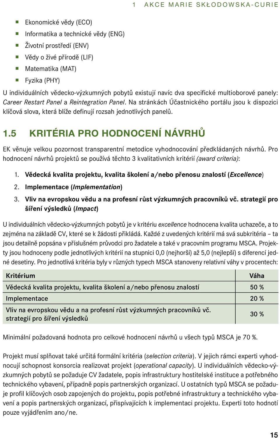 Na stránkách Účastnického portálu jsou k dispozici klíčová slova, která blíže definují rozsah jednotlivých panelů. 1.