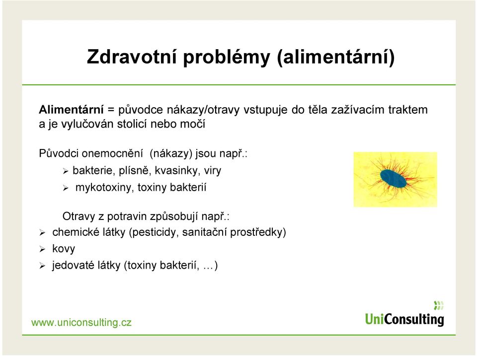 : bakterie, plísně, kvasinky, viry mykotoxiny, toxiny bakterií Otravy z potravin způsobují