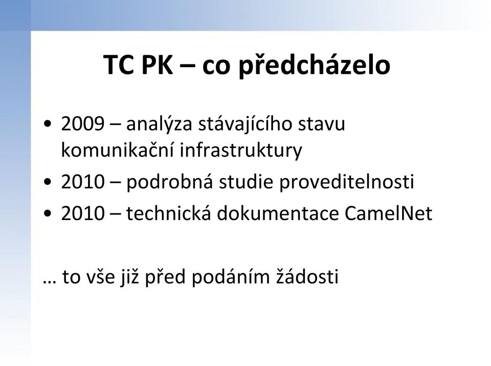 podrobná studie proveditelnosti 2010