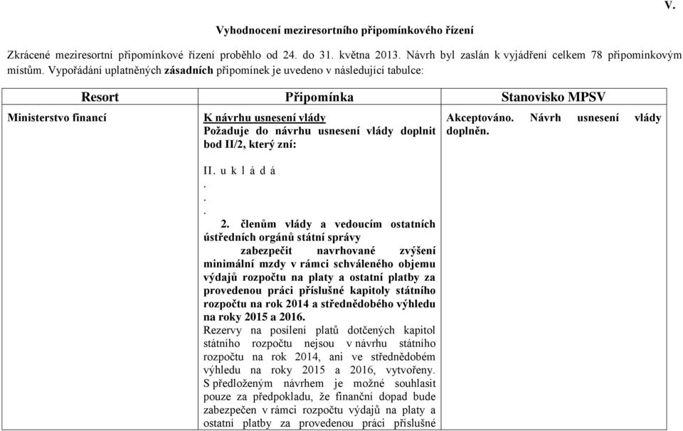 bod II/2, který zní: II. u k l á d á... 2.