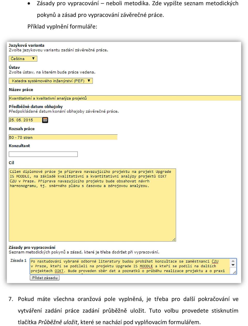 Příklad vyplnění formuláře: 7.