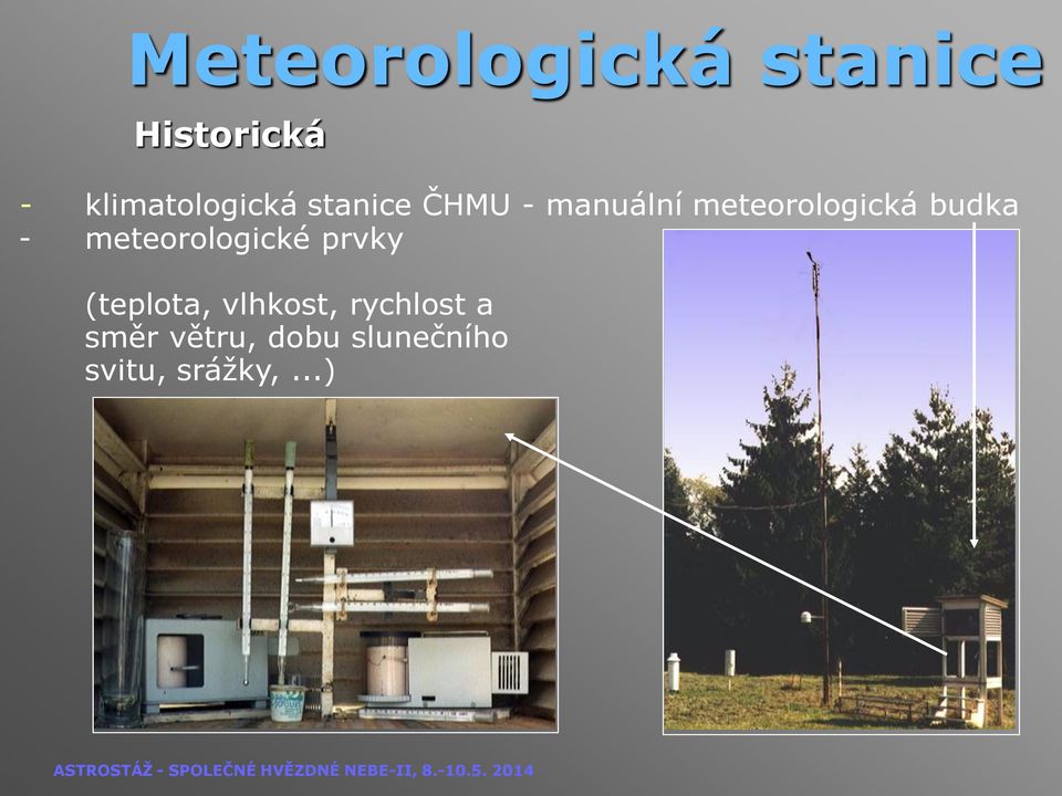 meteorologická budka - meteorologické prvky