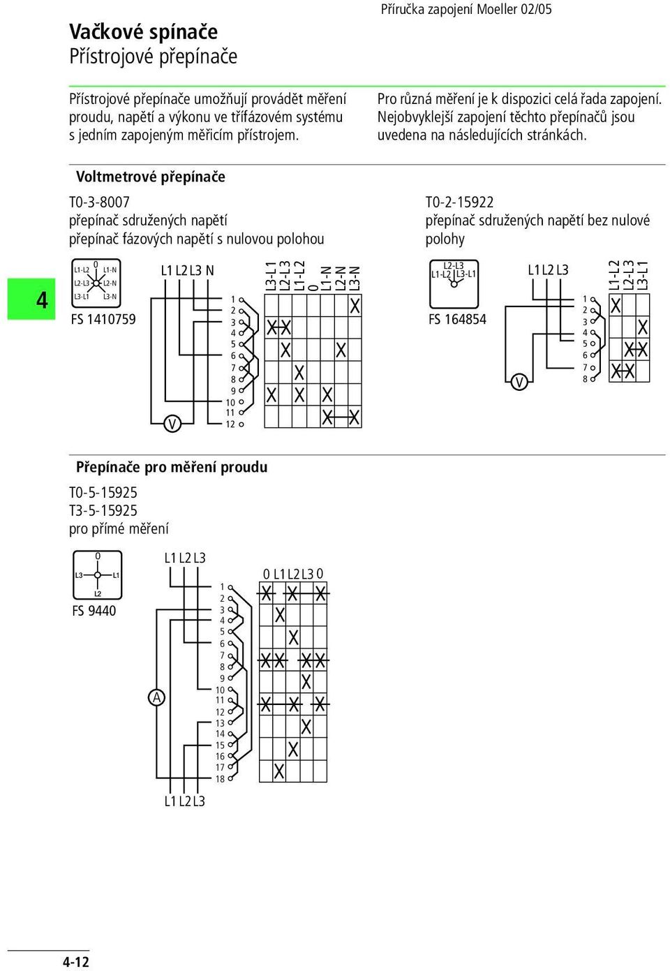 Příručka zapojení Moeller 02/05. Vačkové spínače - PDF Stažení zdarma