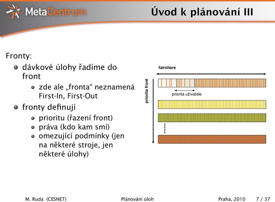 (kdo kam smí) omezující podmínky (jen na některé stroje, jen některé úlohy)