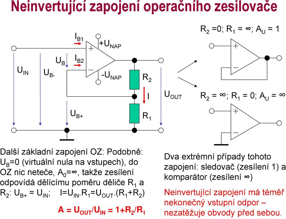 dělícímu poměru děliče R 1 a R 2 : U B+ = U IN ; I=U IN.R 1 =.