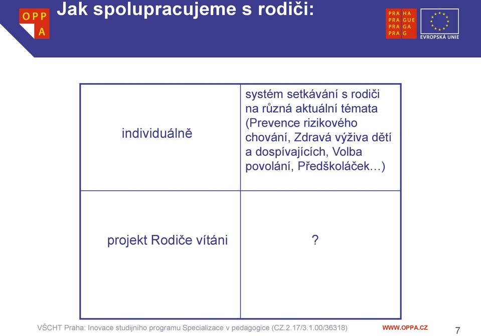 rizikového chování, Zdravá výživa dětí a