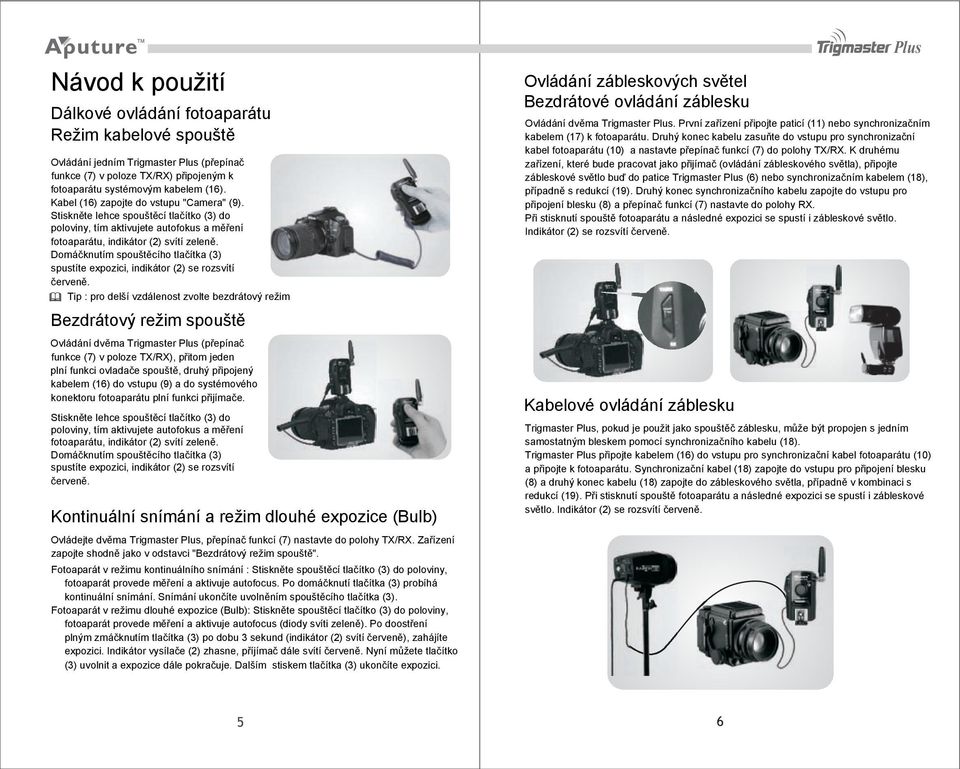 Domáčknutím spouštěcího tlačítka (3) spustíte expozici, indikátor (2) se rozsvítí červeně.