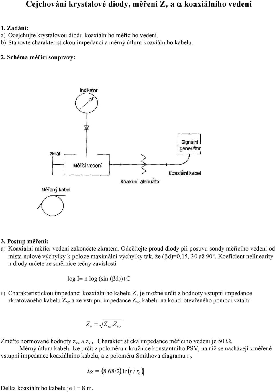 Měření vlnové délky, impedance, návrh impedančního přizpůsobení - PDF  Stažení zdarma