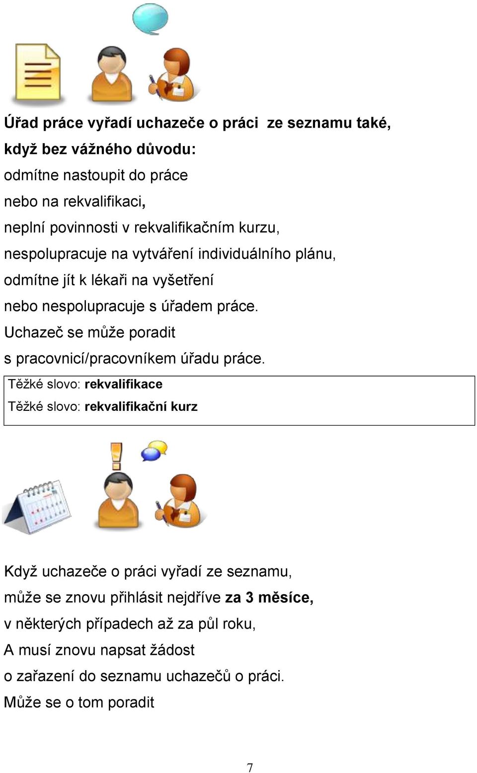 Uchazeč se může poradit s pracovnicí/pracovníkem úřadu práce.