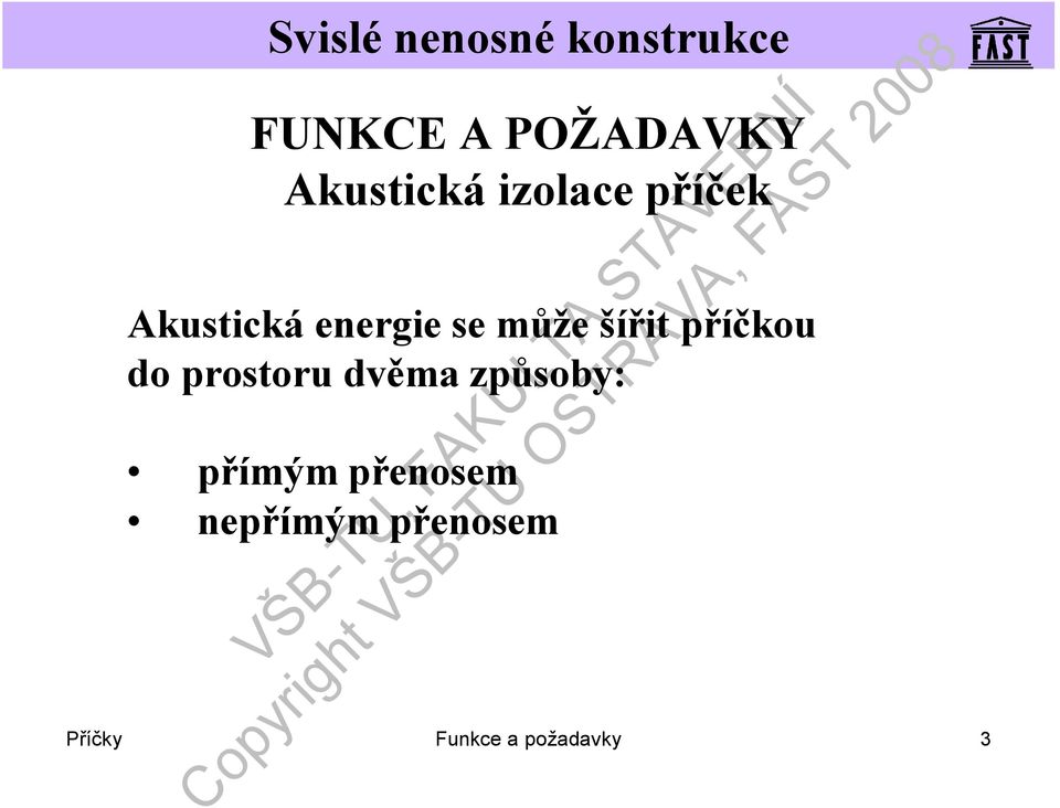 příčkou do prostoru dvěma způsoby: přímým