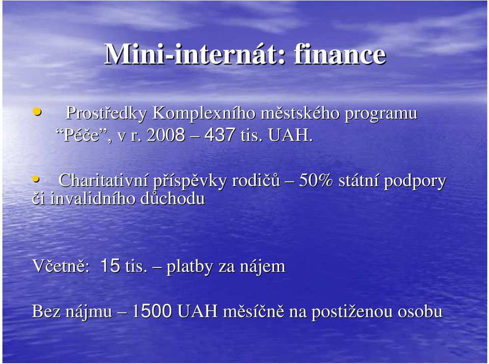 Charitativní příspěvky rodičů 50% státn tní podpory či i