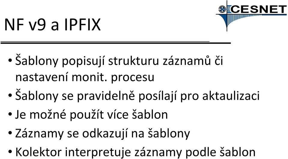 procesu Šablony se pravidelně posílají pro aktaulizaci