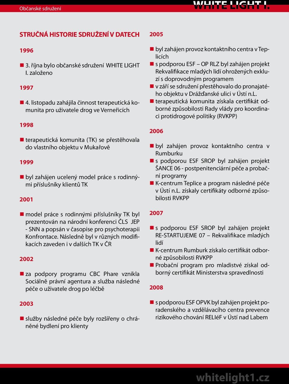 s rodinnými příslušníky klientů TK 2001 model práce s rodinnými příslušníky TK byl prezentován na národní konferenci ČLS JEP - SNN a popsán v časopise pro psychoterapii Konfrontace.
