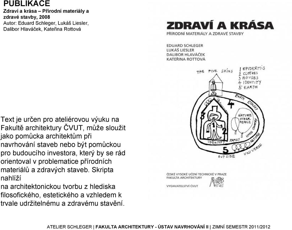 navrhování staveb nebo být pomůckou pro budoucího investora, který by se rád orientoval v problematice přírodních materiálů a