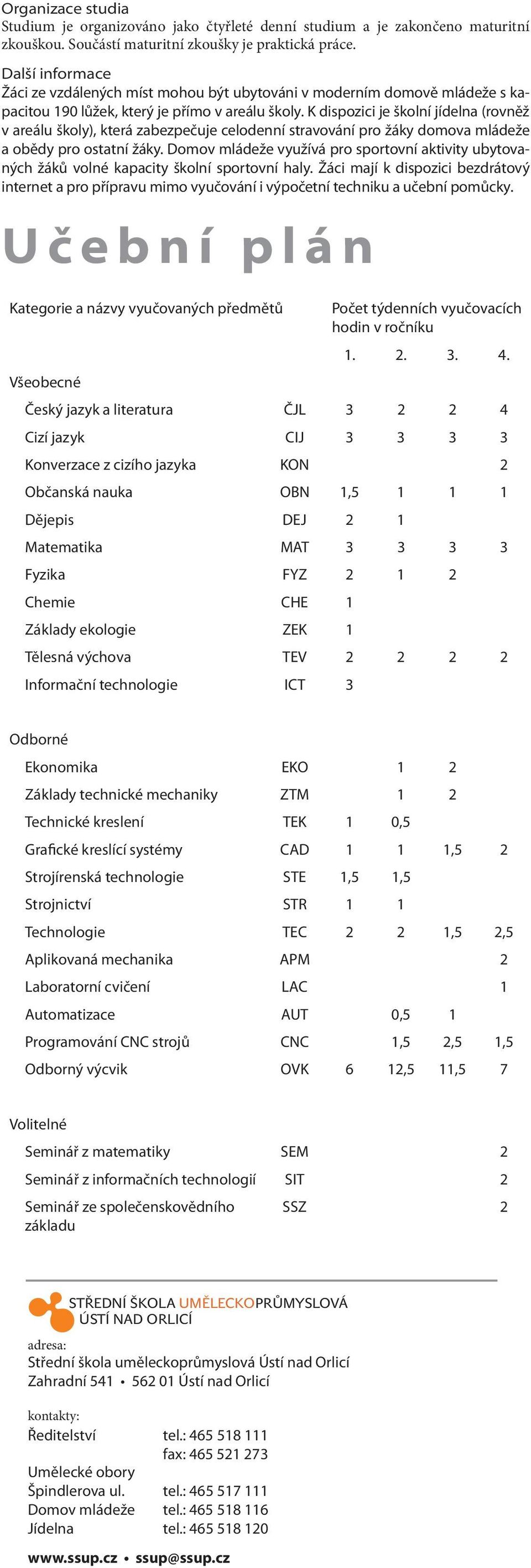 K dispozici je školní jídelna (rovněž v areálu školy), která zabezpečuje celodenní stravování pro žáky domova mládeže a obědy pro ostatní žáky.