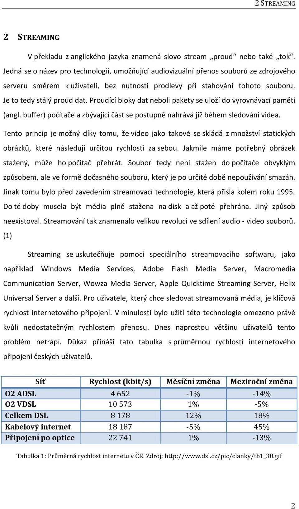 Proudící bloky dat neboli pakety se uloží do vyrovnávací paměti (angl. buffer) počítače a zbývající část se postupně nahrává již během sledování videa.