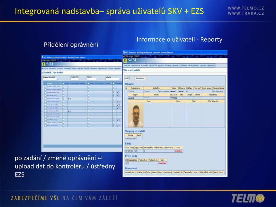 uživateli - Reporty po zadání / změně