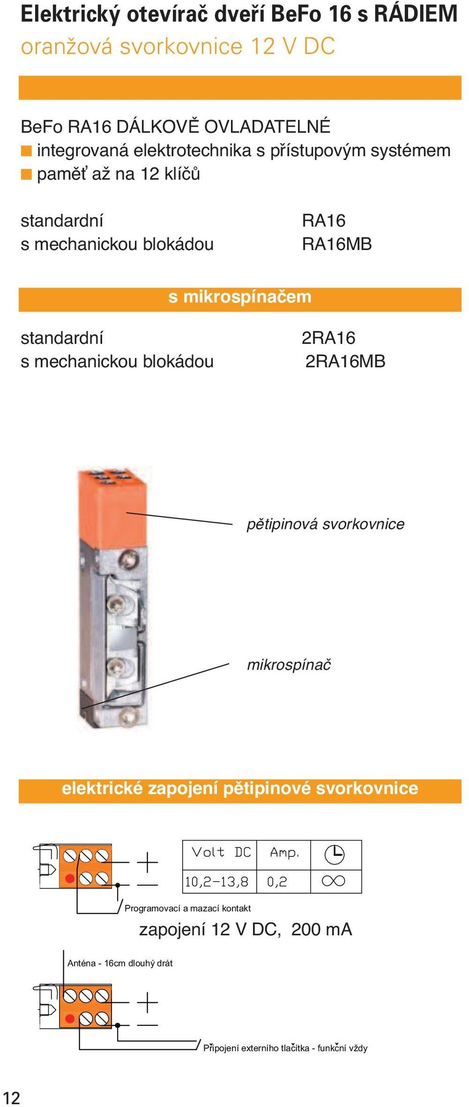 mechanickou blokádou 2RA16 2RA16MB pětipinová svorkovnice mikrospínač elektrické zapojení pětipinové svorkovnice