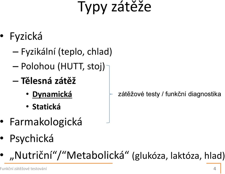 Psychická zátěžové testy / funkční diagnostika Nutriční /