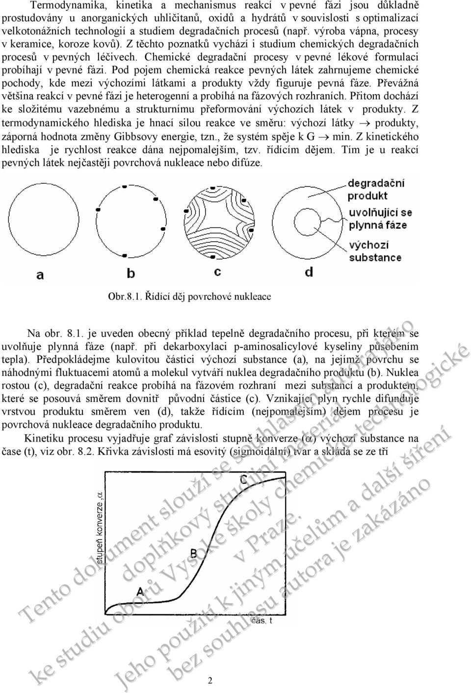 Chemické degradační procesy v pevné lékové formulaci probíhají v pevné fázi.