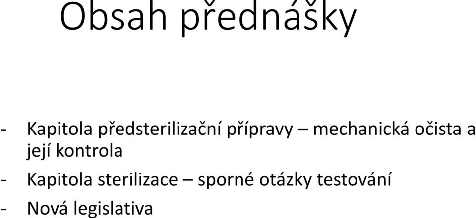 očista a její kontrola - Kapitola