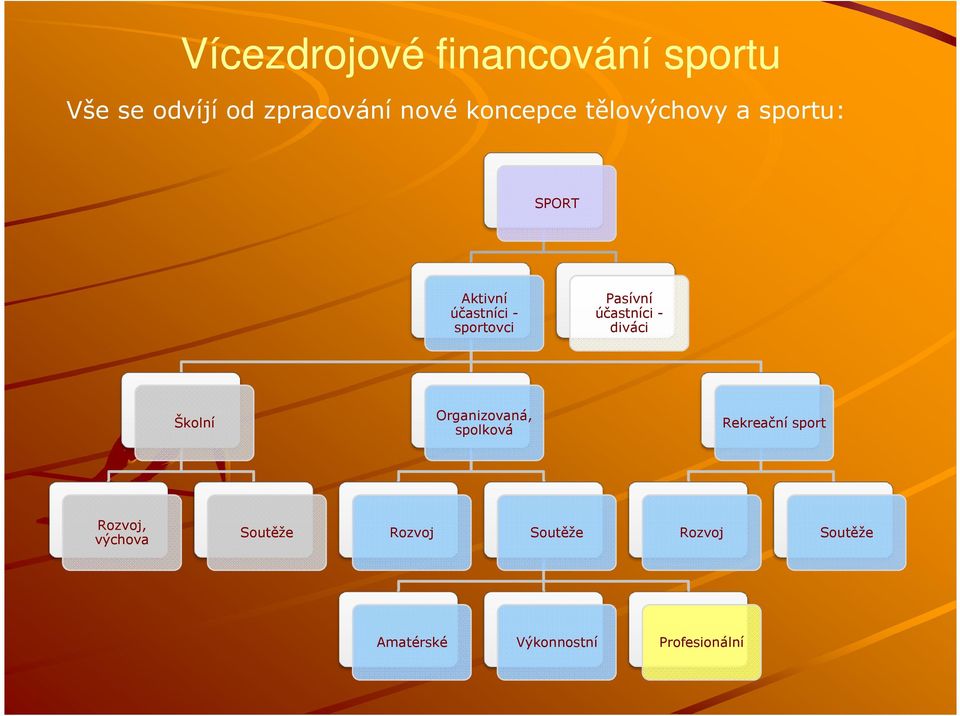 Školní Organizovaná, spolková Rekreační sport Rozvoj, výchova