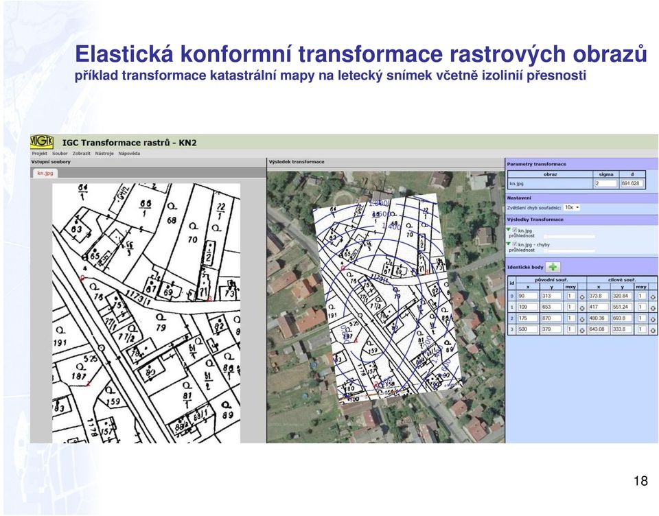 transformace katastrální mapy na