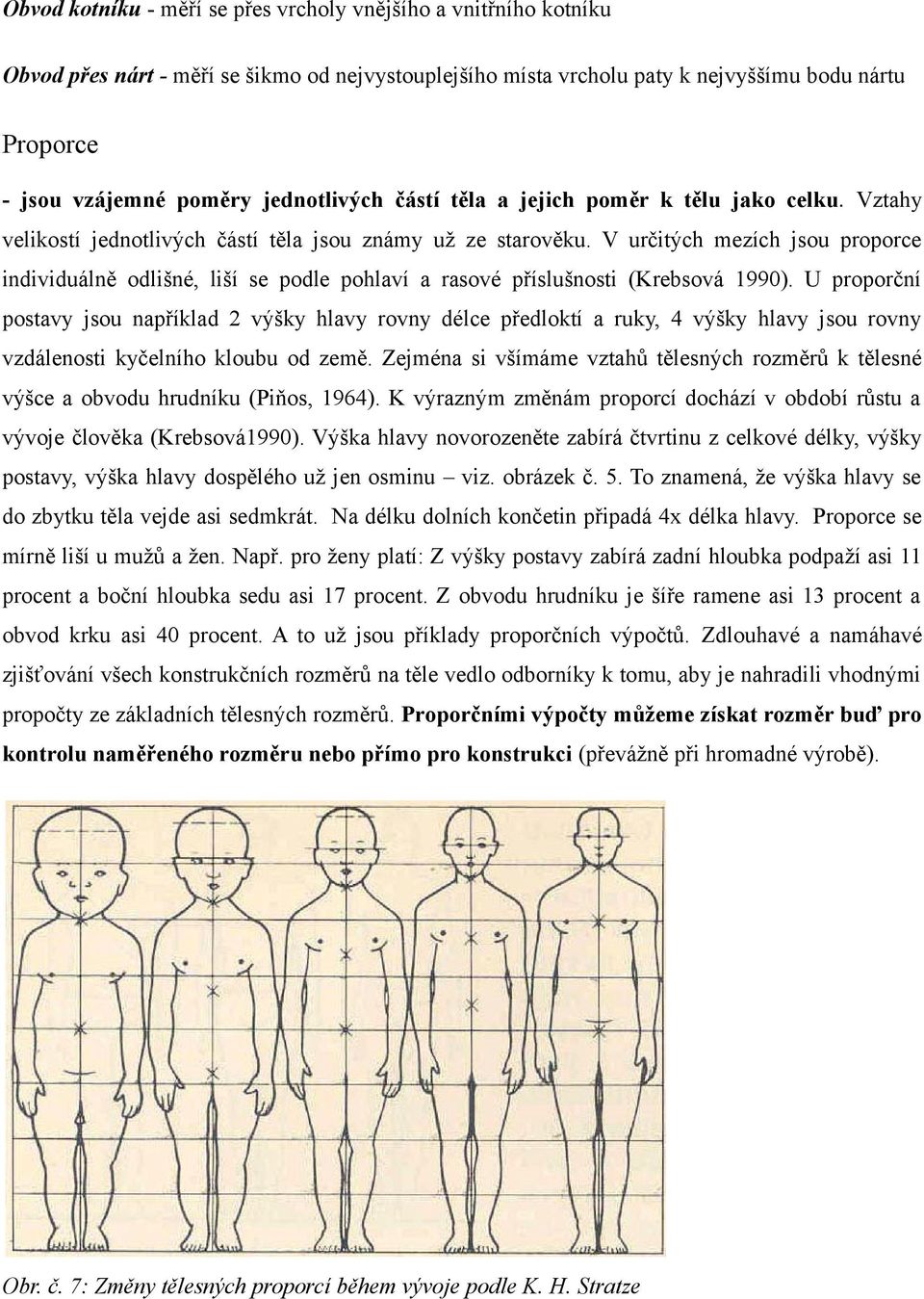 V určitých mezích jsou proporce individuálně odlišné, liší se podle pohlaví a rasové příslušnosti (Krebsová 1990).