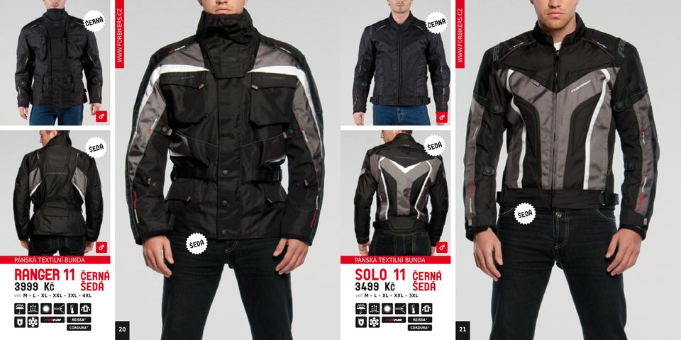 TEXTILNÍ BUNDA SOLO 11 3499 Kc vel: M L XL XXL