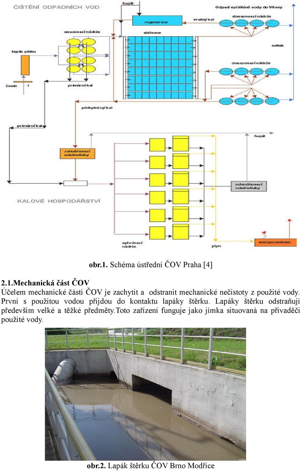 Mechanická část ČOV Účelem mechanické části ČOV je zachytit a odstranit mechanické nečistoty
