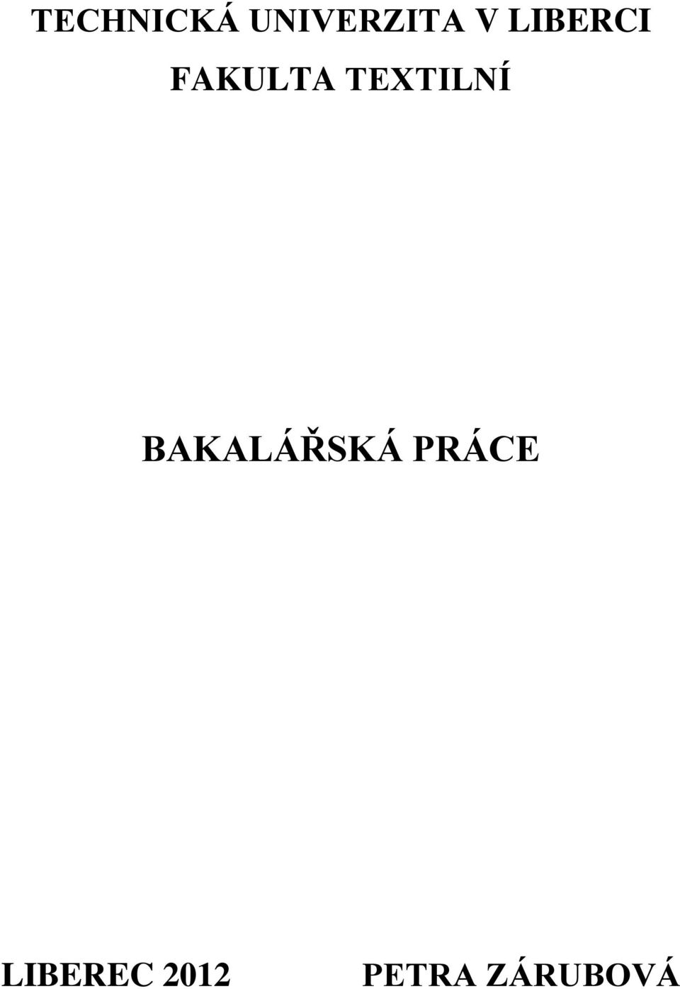 TEXTILNÍ BAKALÁŘSKÁ