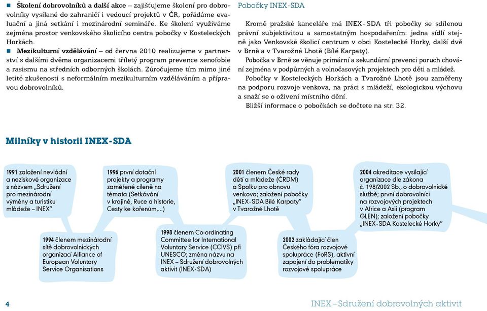 Mezikulturní vzdělávání od června 2010 realizujeme v partnerství s dalšími dvěma organizacemi tříletý program prevence xenofobie a rasismu na středních odborných školách.