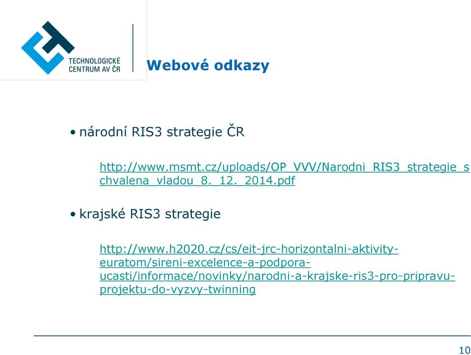 pdf krajské RIS3 strategie http://www.h2020.