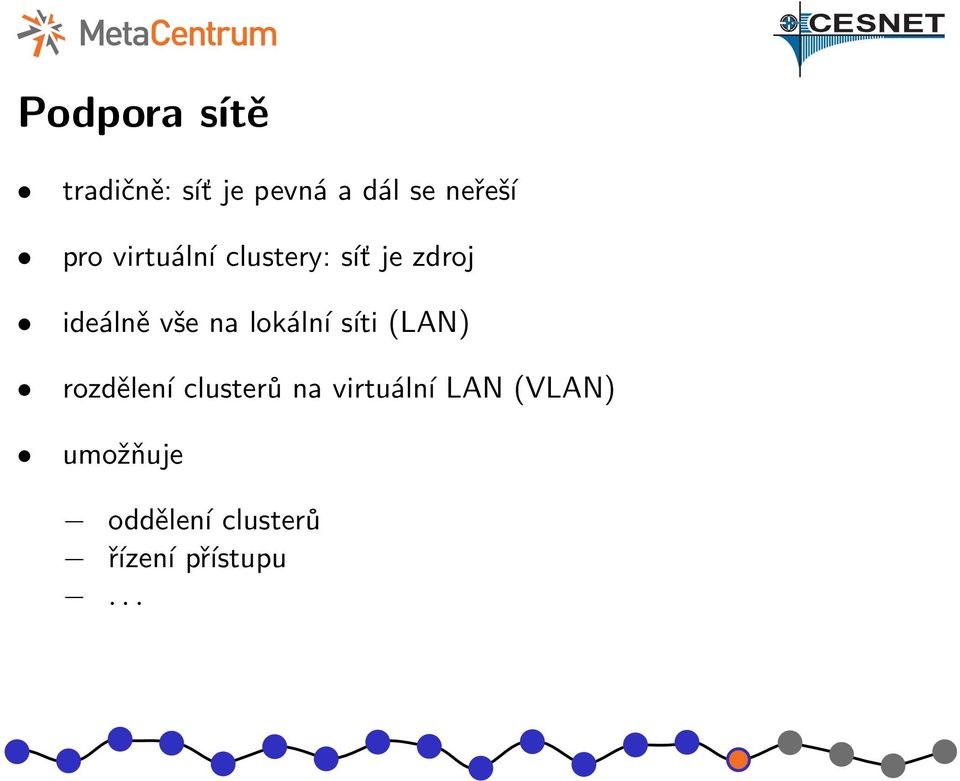 lokální síti (LAN) rozdělení clusterů na virtuální